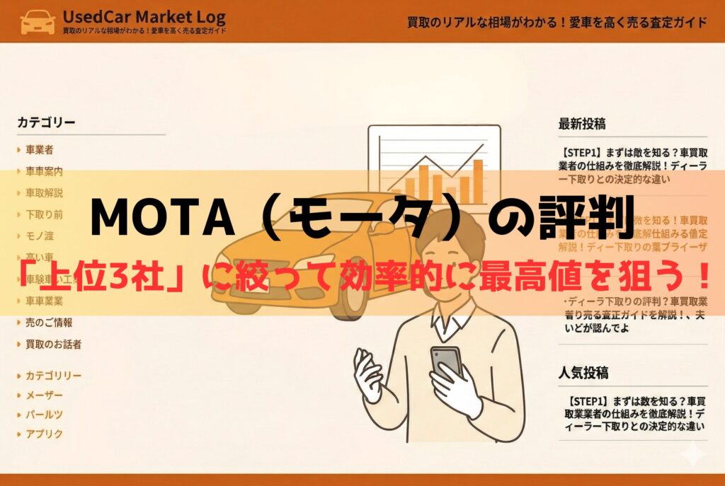 MOTA車買取の評判を検証｜電話の仕組みとメリット・注意点を解説【2026年最新】