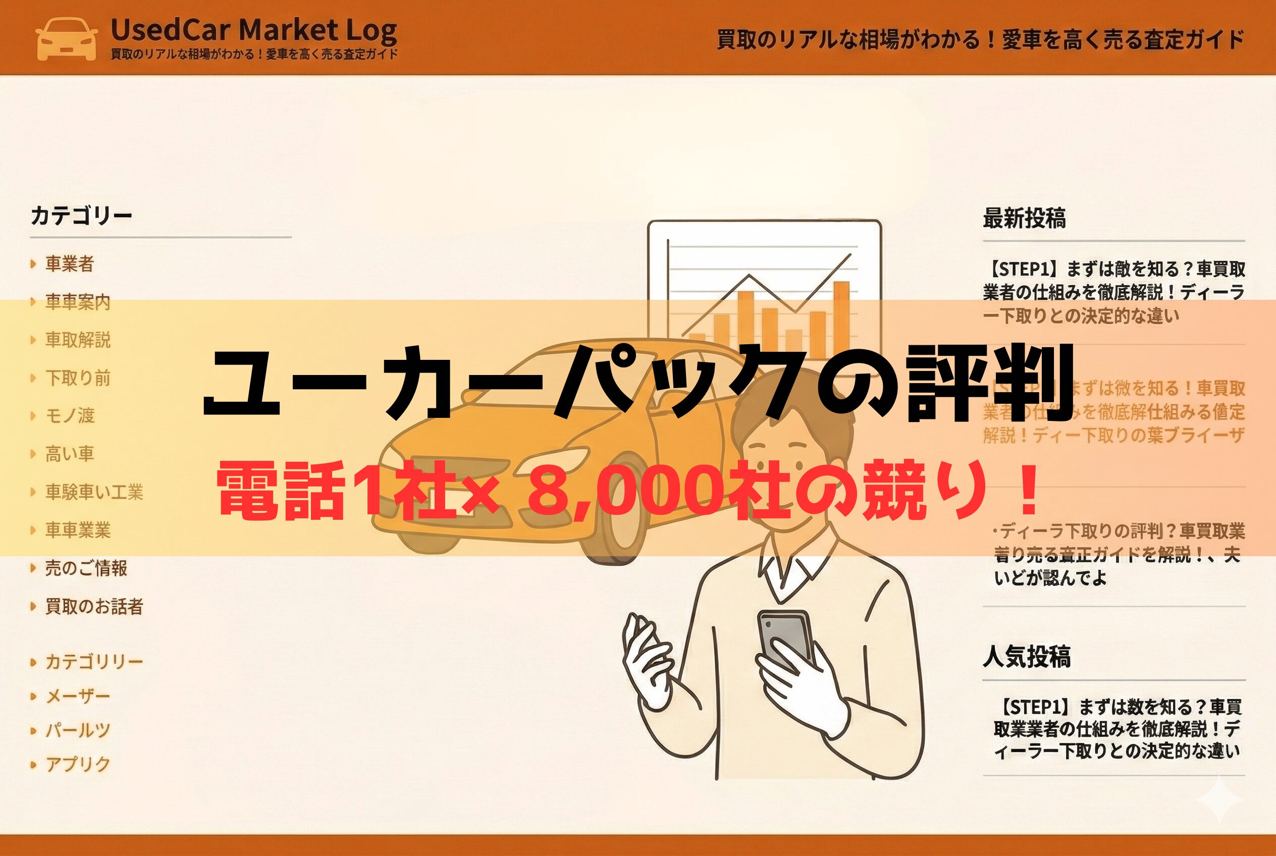 ユーカーパックの評判は？電話1社のみでオークション最高値を狙う仕組みを解説