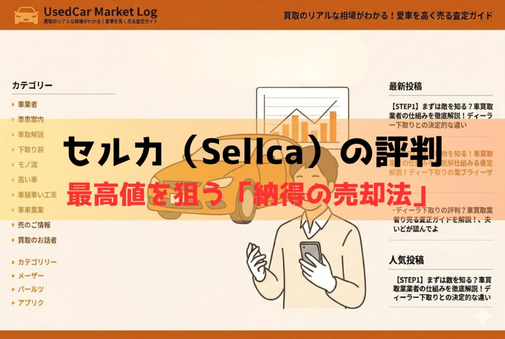 セルカの評判を検証｜「売り切り価格」の注意点と高く売れる車種の条件【2026年最新】